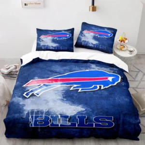 Buffalo Bills NFL Blue Grunge Style Logo Bedding Set