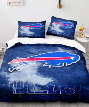 Buffalo Bills NFL Blue Grunge Style Logo Bedding Set
