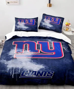 New York Giants NFL Blue Grunge Style Logo Bedding Set