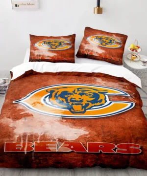 Chicago Bears NFL Orange Grunge Style Alternate Logo Bedding Set