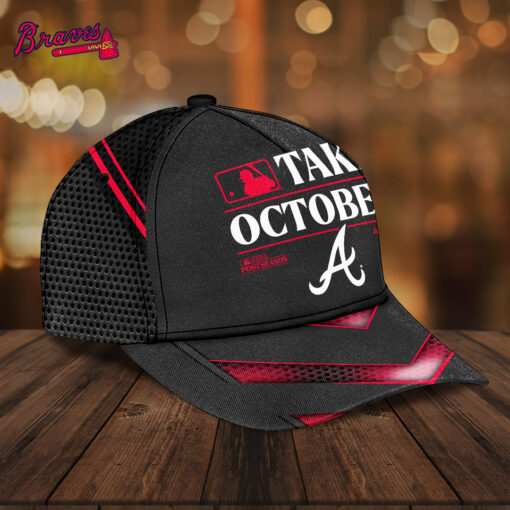 Atlanta Braves MLB Postseason “Take October” Baseball Cap – Black & Red Mesh Design, Playoff Edition - Image 4
