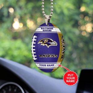 Personalized Baltimore Ravens NFL Car Ornament V3 – New Arrival for Fans
