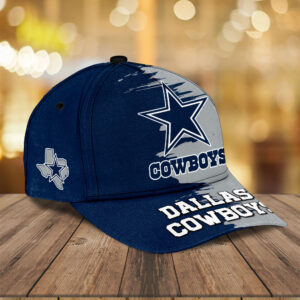 Dallas Cowboys NFL Classic Baseball Cap – Navy & Gray Split Design with Team Star Logo and Texas State Outline