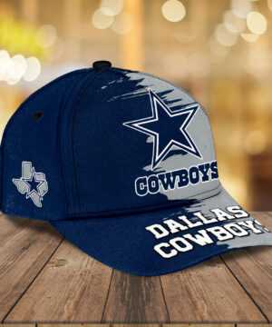 Dallas Cowboys NFL Classic Baseball Cap – Navy & Gray Split Design with Team Star Logo and Texas State Outline