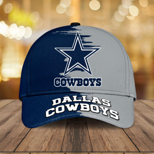 Dallas Cowboys NFL Classic Baseball Cap – Navy & Gray Split Design with Team Star Logo and Texas State Outline - Image 2