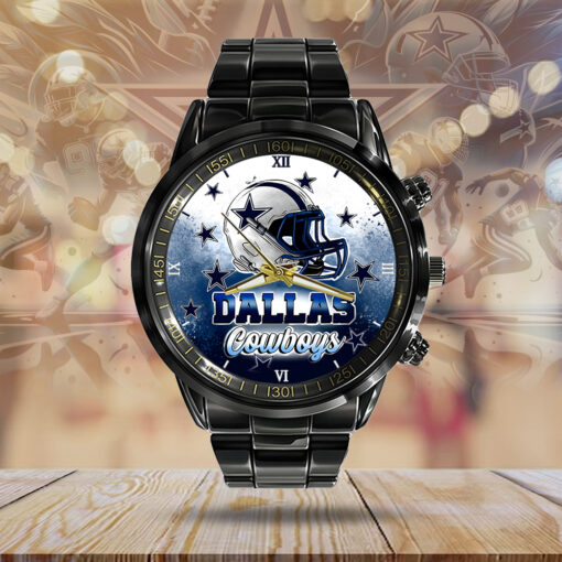 Dallas Cowboys NFL Personalized Style Black Stainless Steel Watch For Fan - Image 2