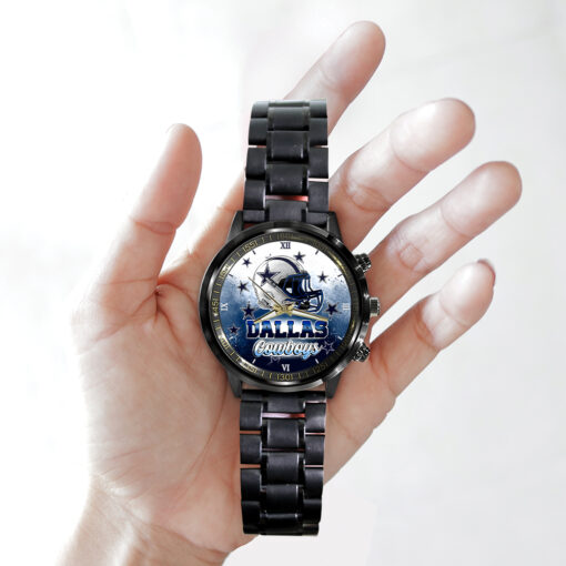 Dallas Cowboys NFL Personalized Style Black Stainless Steel Watch For Fan - Image 3