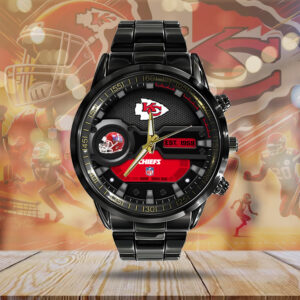 Philadelphia Eagles NFL Super Bowl Trophy Black Stainless Steel Watch For Fan