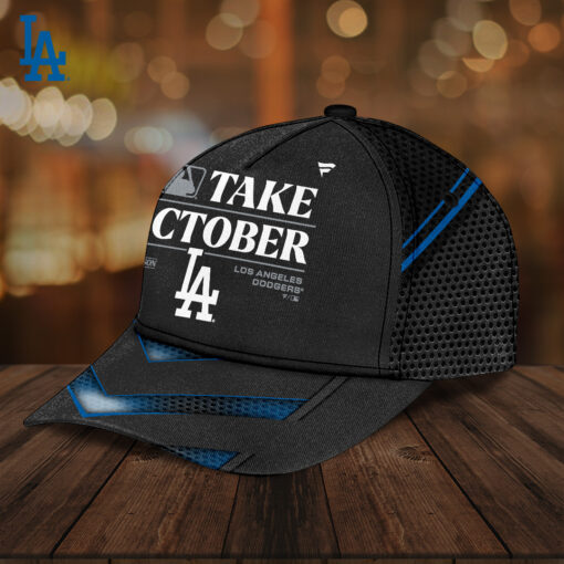Los Angeles Dodgers MLB Postseason “Take October” Baseball Cap – Black & Blue Mesh Design, Playoff Edition - Image 3