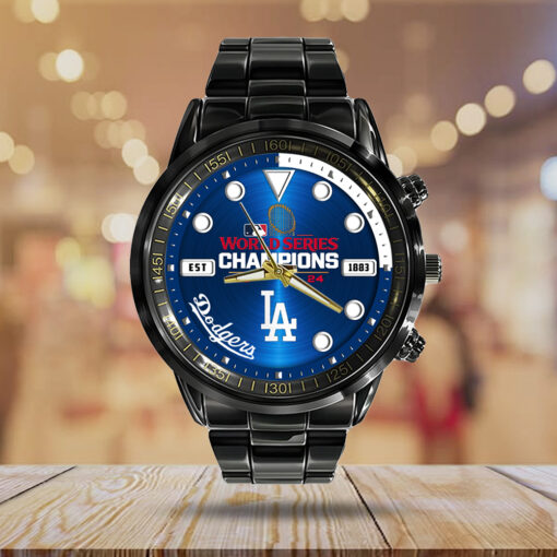 Los Angeles Dodgers MLB Personalized Style Black Stainless Steel Watch For Fan - Image 2