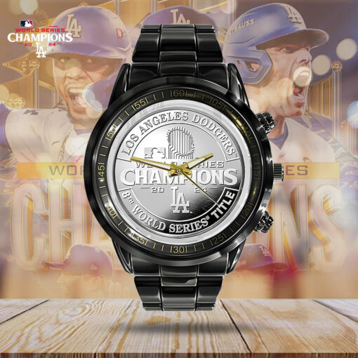 Los Angeles Dodgers MLB Personalized Style Black Stainless Steel Watch For Fan - Image 2