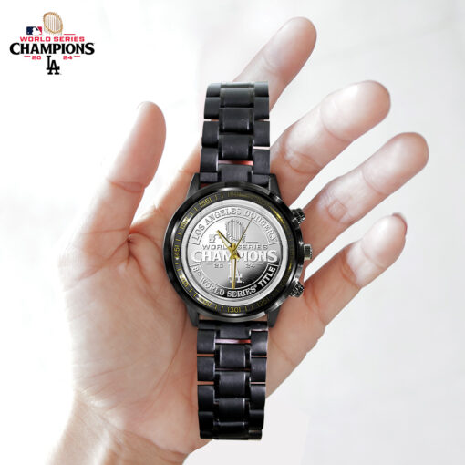 Los Angeles Dodgers MLB Personalized Style Black Stainless Steel Watch For Fan - Image 3