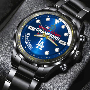 Los Angeles Dodgers MLB Personalized Style Black Stainless Steel Watch For Fan