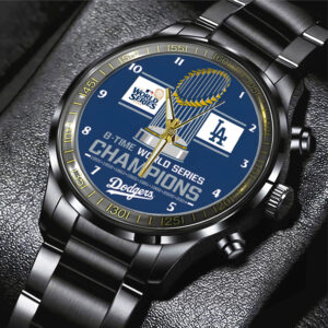 Los Angeles Dodgers MLB Personalized Style Black Stainless Steel Watch For Fan