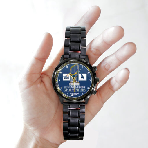 Los Angeles Dodgers MLB Personalized Style Black Stainless Steel Watch For Fan - Image 3