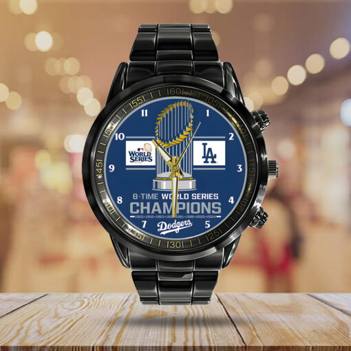 Los Angeles Dodgers MLB Personalized Style Black Stainless Steel Watch For Fan - Image 4