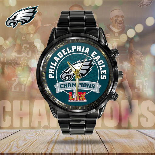 Personalized Philadelphia Eagles NFL Black Stainless Steel Watch V2 – Stylish Gift for Fans - Image 4