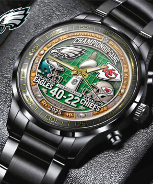 Philadelphia Eagles vs Kansas City Chiefs Championship Game 2025 Watch – Black Stainless Steel Fan Gift