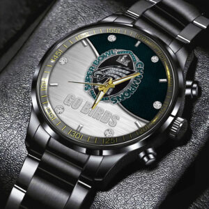 Philadelphia Eagles Super Bowl Champions Luxury Wristwatch – Black Stainless Steel Sports Fan Gift