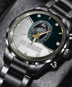Philadelphia Eagles Super Bowl Champions Luxury Wristwatch – Black Stainless Steel Sports Fan Gift