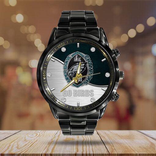 Philadelphia Eagles Super Bowl Champions Luxury Wristwatch – Black Stainless Steel Sports Fan Gift - Image 4