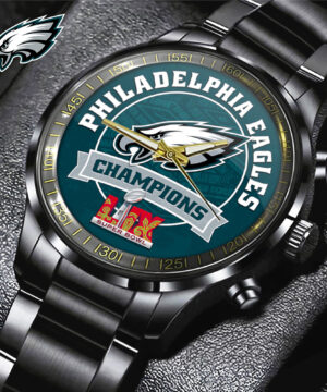 Personalized Philadelphia Eagles NFL Black Stainless Steel Watch V2 – Stylish Gift for Fans