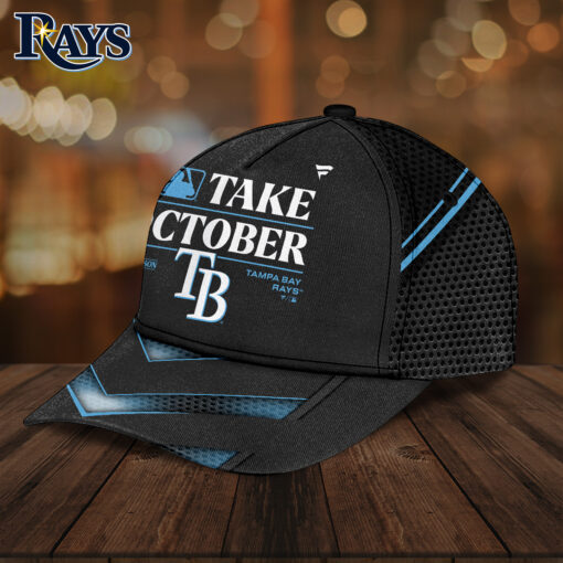 Tampa Bay Rays MLB Postseason “Take October” Baseball Cap – Black & Blue Mesh Design, Playoff Edition - Image 2