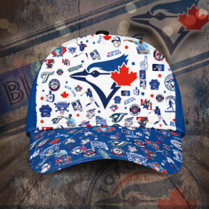 Toronto Blue Jays MLB All-Over Print Baseball Cap – Colorful Logo Pattern, Fan Tribute Design