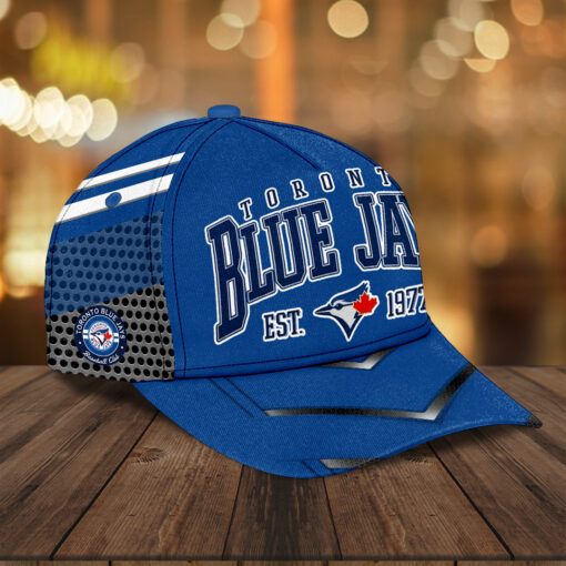 Toronto Blue Jays MLB Classic Baseball Cap – Team Logo & Est. 1977 Design, Blue & Black Mesh Pattern - Image 2