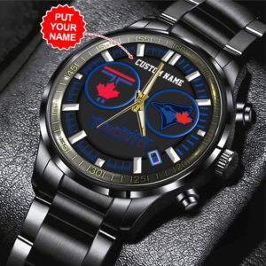 Toronto Blue Jays MLB Personalized Style Black Stainless Steel Watch For Fan