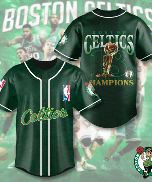 Boston Celtics NBA Baseball Jersey – Custom Number | NBA Fan Edition