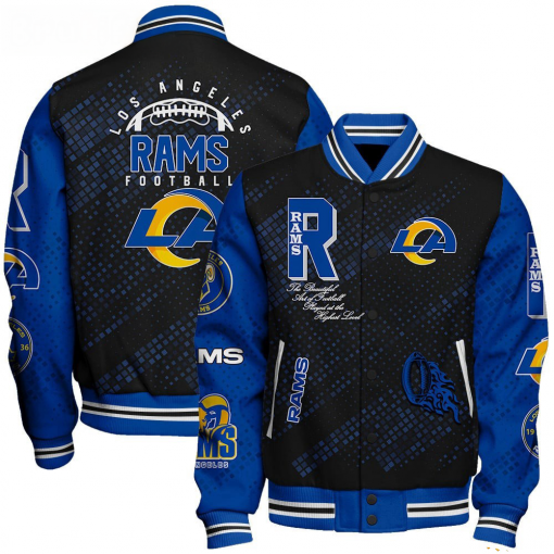 Los Angeles Rams NFL Varsity Jacket – Retro Baseball Style - Image 2