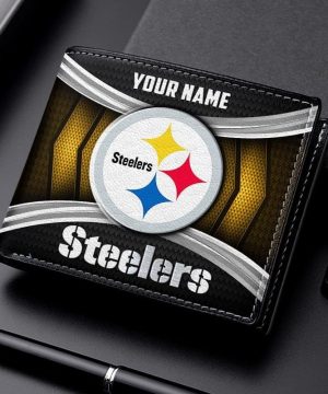 Pittsburgh Steelers NFL Personalized Leather Wallet for Men