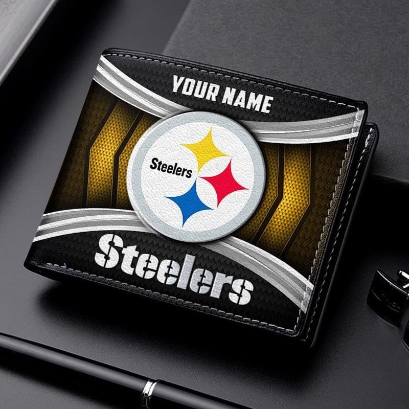 Pittsburgh Steelers NFL Personalized Leather Wallet for Men