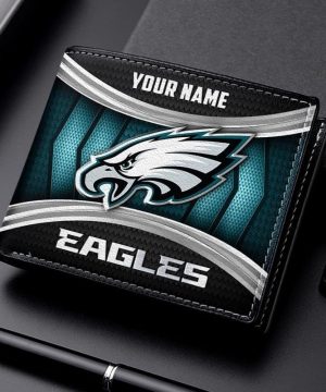 Philadelphia Eagles NFL Personalized Leather Wallet for Men