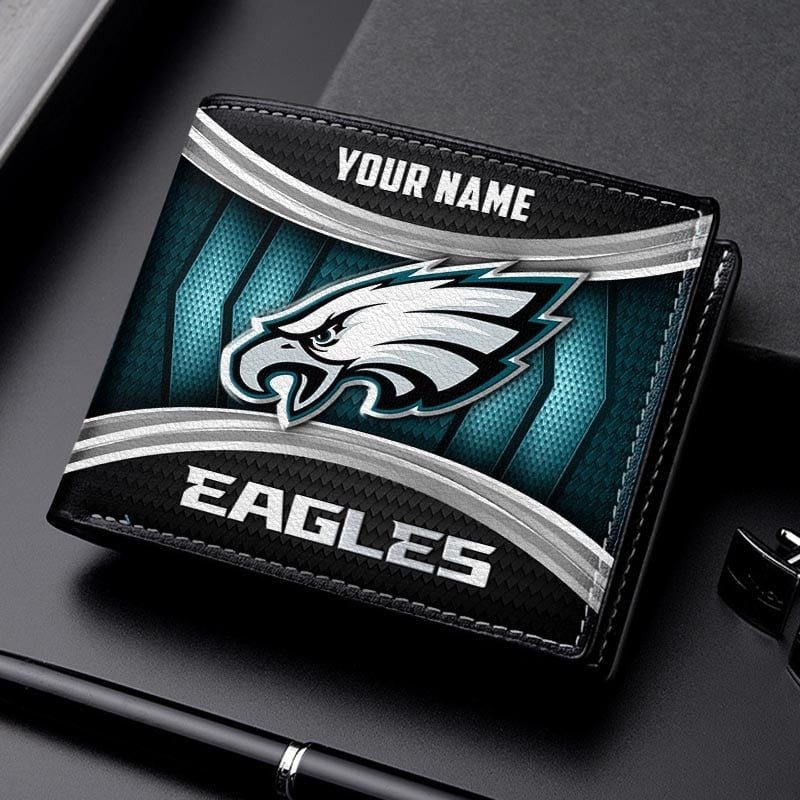 Philadelphia Eagles NFL Personalized Leather Wallet for Men