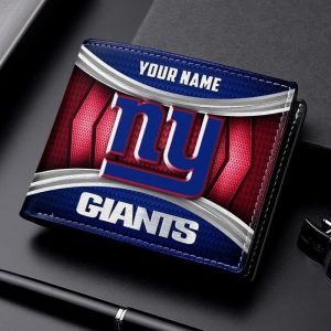 New York Giants NFL Personalized Leather Wallet for Men