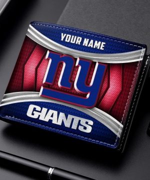 New York Giants NFL Personalized Leather Wallet for Men