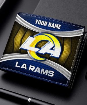 Los Angeles Rams NFL Personalized Leather Wallet for Men