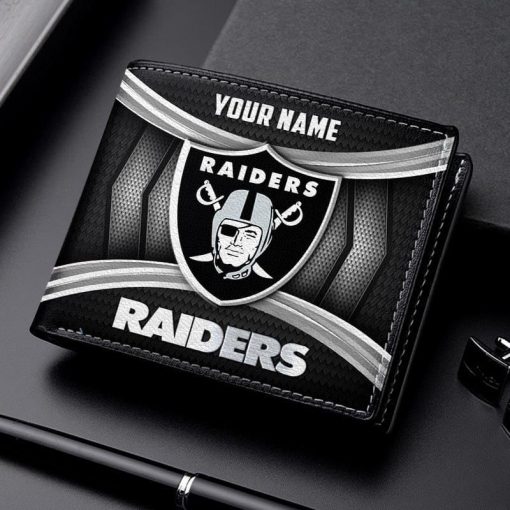Las Vegas Raiders NFL Personalized Leather Wallet for Men - Image 2