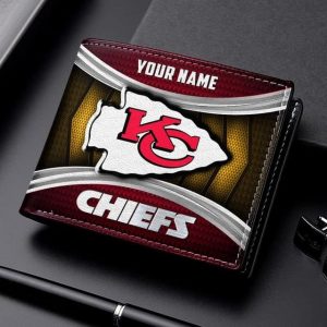 Kansas City Chiefs NFL Personalized Leather Wallet for Men