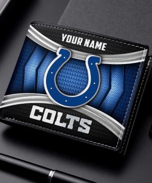 Indianapolis Colts NFL Personalized Leather Wallet for Men
