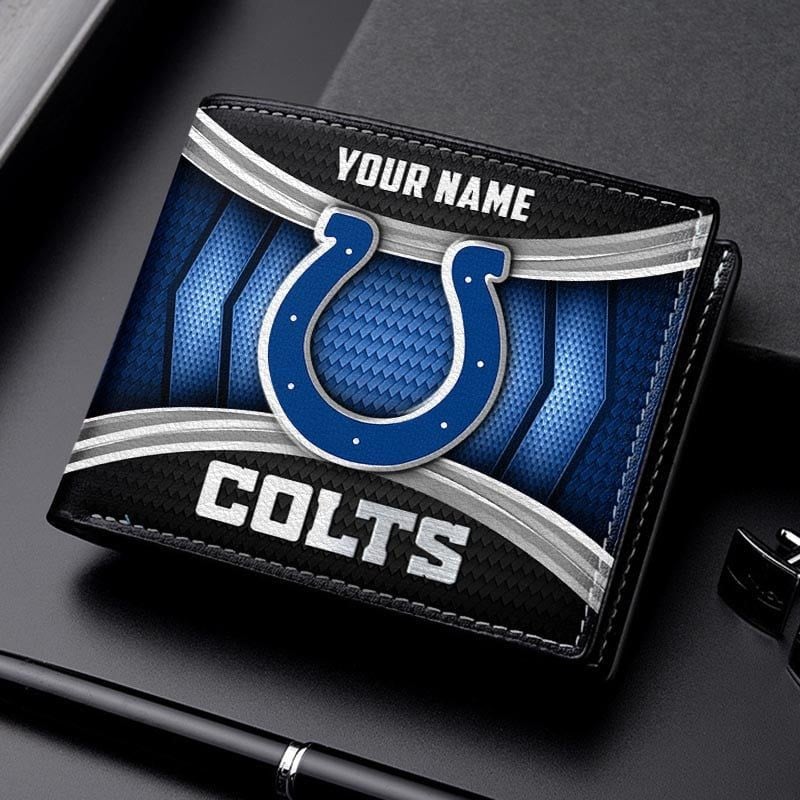 Indianapolis Colts NFL Personalized Leather Wallet for Men