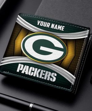 Green Bay Packers NFL Personalized Leather Wallet for Men