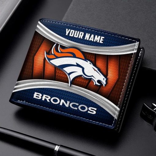 Denver Broncos NFL Personalized Leather Wallet for Men - Image 2
