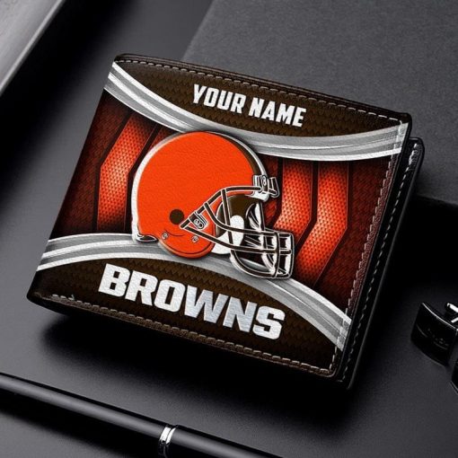 Cleveland Browns NFL Personalized Leather Wallet for Men - Image 2