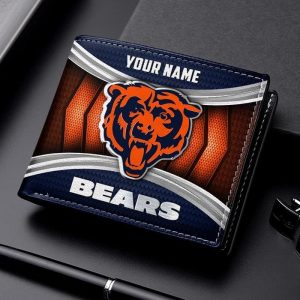 Chicago Bears NFL Personalized Leather Wallet for Men