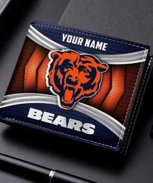 Chicago Bears NFL Personalized Leather Wallet for Men