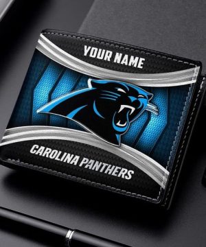 Carolina Panthers NFL Personalized Leather Wallet for Men