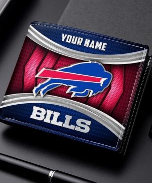 Buffalo Bills NFL Personalized Leather Wallet for Men